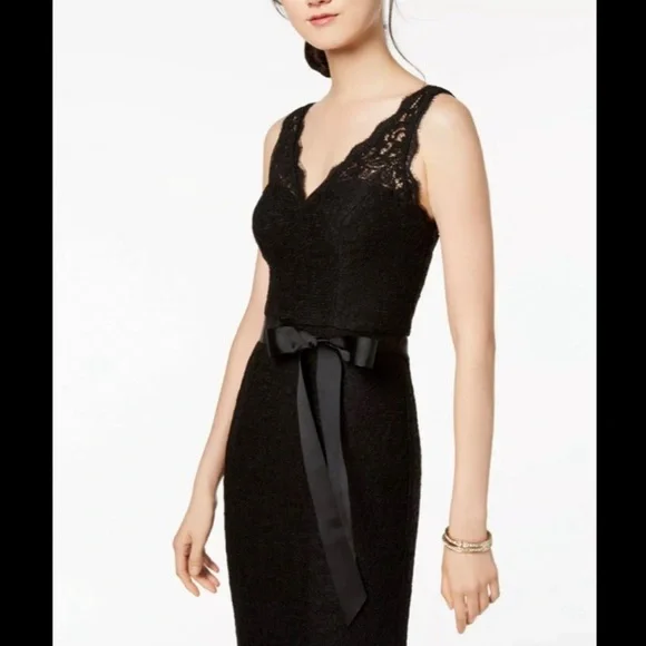 NWT ADRIANNA PAPELL Black Lace Gown - Picture 3 of 6